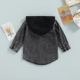 thumbnail image 4 of Fortune 1-5Y Boy Denim Coat Autumn Long Sleeve Single Breasted Patchwork Hooded Jacket, 4 of 9