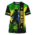 thumbnail image 3 of 2026 Soccer Cup Graphic Jersey for Men, Short Sleeve Crew Neck Tee with Player Silhouette & Watercolor Flag for Streetwear & Fan Gathering Green 24, 3 of 7