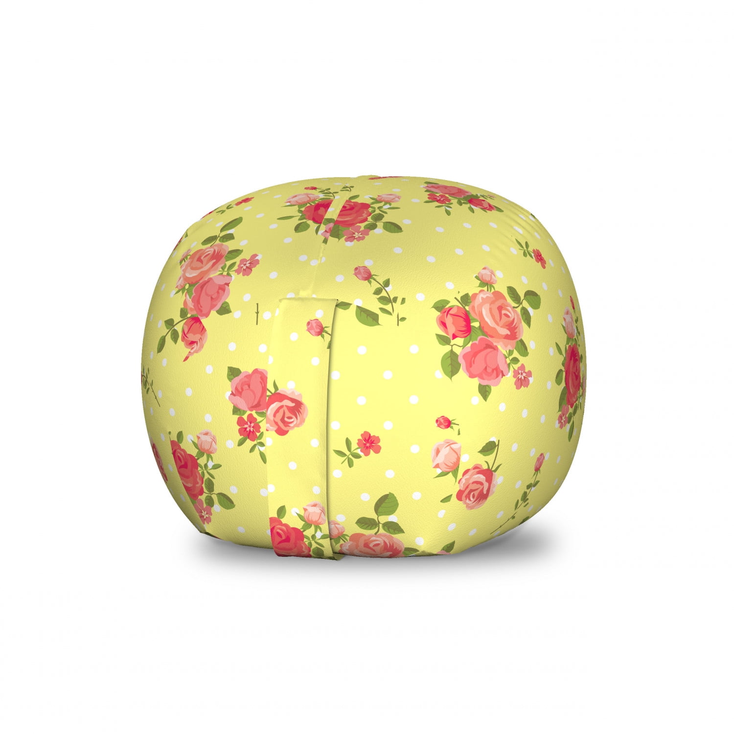 Rose Storage Toy Bag Chair Old Fashioned Pattern Feminine Romantic Bouquets Corsage On Dotted