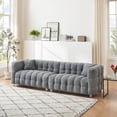 thumbnail image 2 of 102" Boucle Sofa Couch, Upholstered Tufted Cloud Couch with Pillows, Comfy Modern Deep Seat Sofa Couches Loveseat Sofa for Bedroom Living Room Office, Grey, 2 of 6