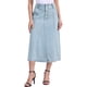 thumbnail image 1 of Falda Midi de Mezclilla Larga para Mujer INSPIRE CHIC, de Cintura Alta, Desgastada, con Bolsillos, Talla S, Azul Claro, 1 of 6
