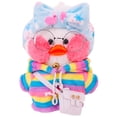 thumbnail image 5 of Ropa de muñeco de pato Lalafanfan, bolsa Kawaii, suéter de oso de peluche, sudadera con capucha, juguete de peluche para muñeca de 30cm, accesorios de pato, juguetes de peluche, 2 piezas, 5 of 5