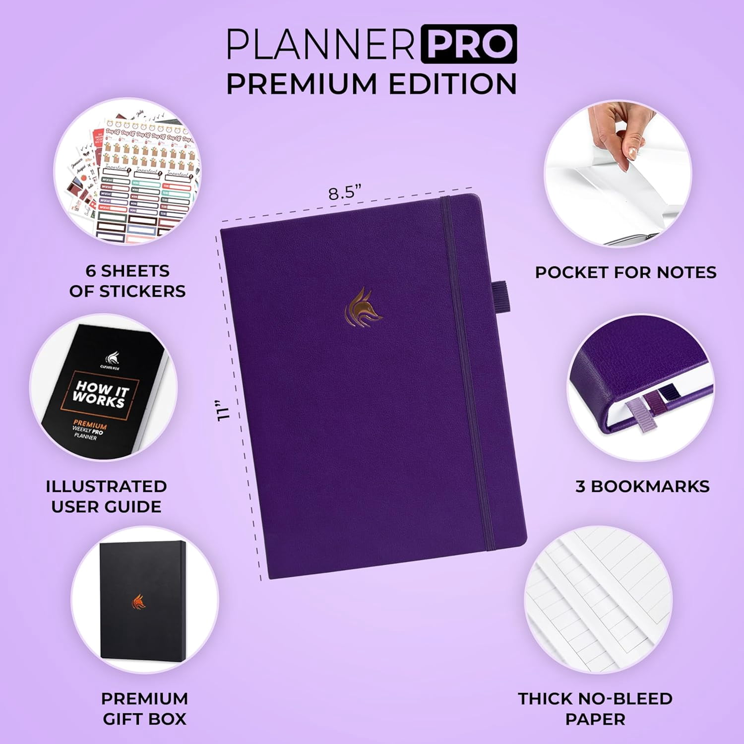 Planner Pro Premium A4 Undated Weekly Monthly Budget Organizer with Stickers for Productivity Goals