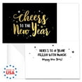 thumbnail image 6 of Modern Black And Gold New Year Greeting Cards / 24 Winter Holiday Cards With White Envelopes / 4 5/8" x 6 1/4" Faux Foil Cards / 4 Festive Designs, 6 of 6