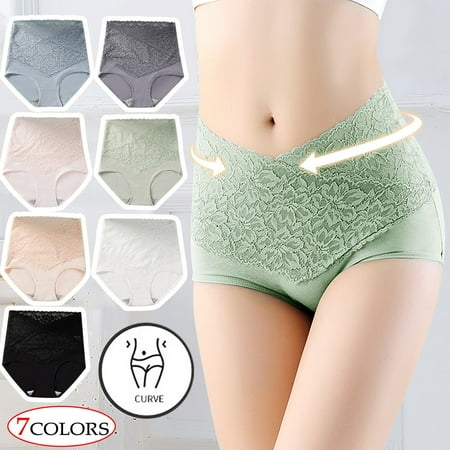 

APEXFWDT Womens Stretch Underwear Cotton Bikini Panties High Waisted Lace Soft Hipster Panty Briefs