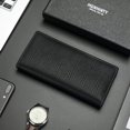 thumbnail image 4 of MONHINTY Men's Genuine Leather Multi-Card Long Bifold Wallet For Checkbook Black, 4 of 4