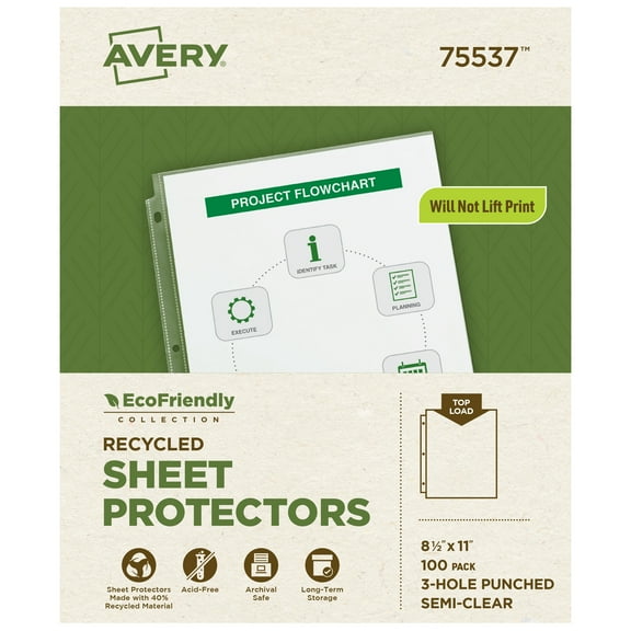 Avery EcoFriendly Economy Sheet Protectors, 100ct (75537)