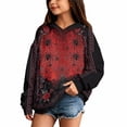 thumbnail image 2 of Grblisyd Girls Halloween Hoodies Kids Cute Skeleton Floral Print Hooded Sweatshirts Pullover Long Sleeve Drop Shoulder Tops with Kangaroo Pocket, 2 of 5