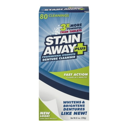 Stain Away Plus Professional Strength Denture Cleanser, 8.1 OZ