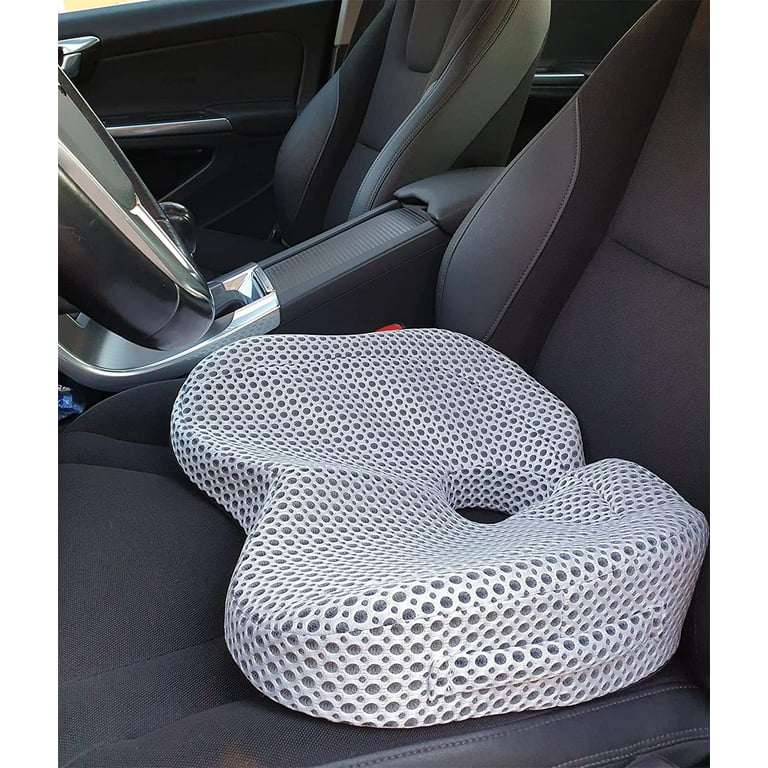 Extra Thick Firm Coccyx Orthopedic Memory Foam Seat Cushion Water Resistant  Leather Cover for Incontinence Protection Black Large Cushion for Car or  Truck Seat, Office Chair, Wheelchair 