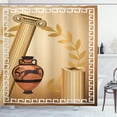 thumbnail image 1 of Ambesonne Retro Shower Curtain, Hellenic Heritage, 69"Wx84"L, Pale Brown Cinnamon, 1 of 3