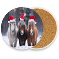 thumbnail image 2 of Christmas Horses Coasters Absorbent Moisture Non-Slip Drink Coaster Ceramic Stone with Cork Base Desktop Protection Prevent Furniture Damage 4PCS Home Decor, 2 of 6