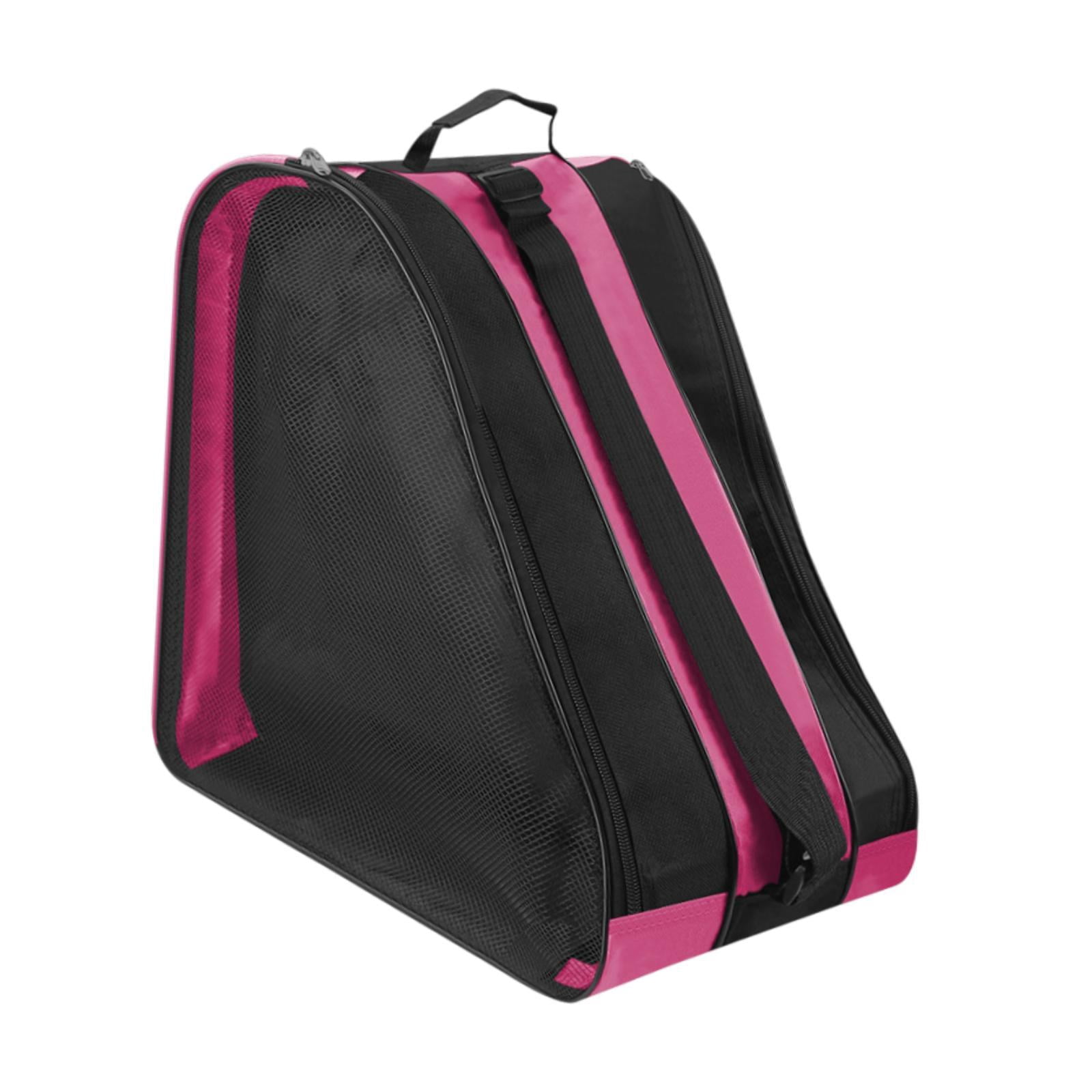 harayaa Roller Skate Bag Ice Skate Bag Load Bearing for Girls Boys Skating Shoes Storage Pink