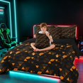 thumbnail image 3 of Manfei 3D Triangle King Bedding, Geometric Black Orange King Bed in a Bag, Black Reversible 7pcs, 3 of 6