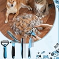 thumbnail image 5 of 4 Pieces Dematting Comb for Dogs Pets Grooming Tools for Dogs and Cats-Fine Tooth Comb,Deshedding Tool & Double-sided Tools Set Ideal for Long/short Hair,Knot Removal, 5 of 7