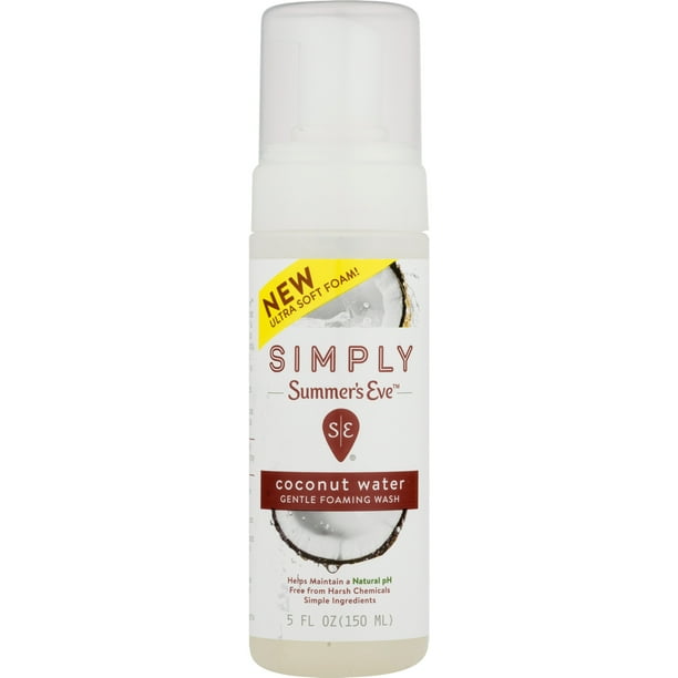 Simply Summer's Eve Gentle Foaming Wash, Coconut Water, 5 oz - Walmart.com - Walmart.com Simply Summer's Eve Gentle Foaming Wash, Coconut Water, 5 oz - Walmart.com - Walmart.com