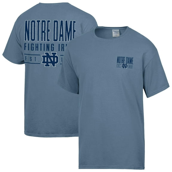 Men's ComfortWash  Blue Notre Dame Fighting Irish Big Name T-Shirt