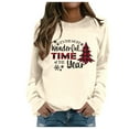 thumbnail image 2 of It's The Most Wonderful Time Of The Year Christmas Sweatshirts for Women Long Sleeve Crewneck Holiday Sweatshirt Pullover Top, 2 of 5