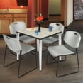 thumbnail image 3 of 36" Square Breakroom Table- Maple Top- Chrome Base & 4 Zeng Stack Chairs- Grey, 3 of 10