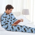 thumbnail image 6 of Naloa Dachshund Dog Men’s Pajamas Set - Long Sleeve Button Down Sleep Shirt and Pajama Bottoms Sleepwear Set-Medium, 6 of 7