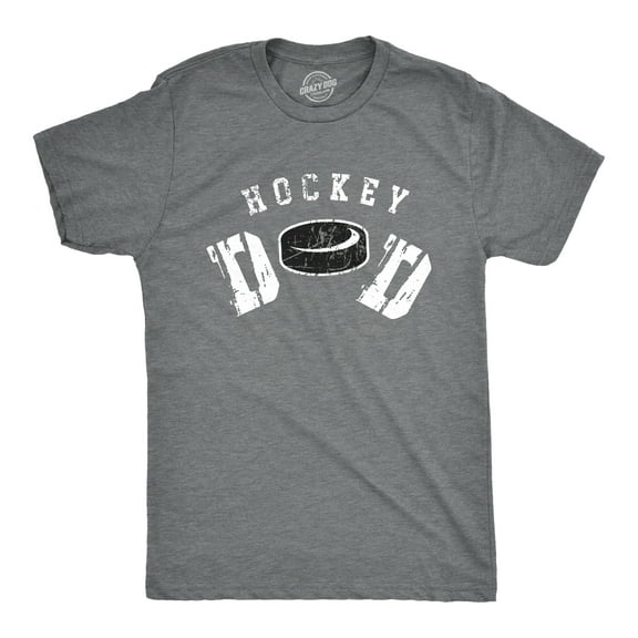 Mens Hockey Dad T Shirt Funny Cool Ice Hockey Fathers Day Gift Puck Graphic Tee for Guys Graphic Tees