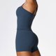 thumbnail image 3 of Conjunto de yoga de 2 piezas para mujer: camiseta sin mangas con espalda descubierta y pantalones cortos. Tejido transpirable, tirantes modernos, ideal para fitness/verano, varias tallas., 3 of 8