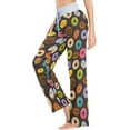 thumbnail image 2 of FREEAMG Womens Foal Comfy Drawstring Lounge Pajama Pants High-Waist Wide Leg Sleepwear Bottom, 2 of 6