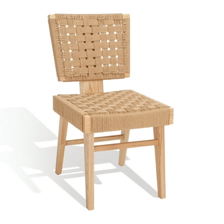 SAFAVIEH Couture Susanne Natural Woven Paper Solid Dining Side Chair  Natural (Set of 2)