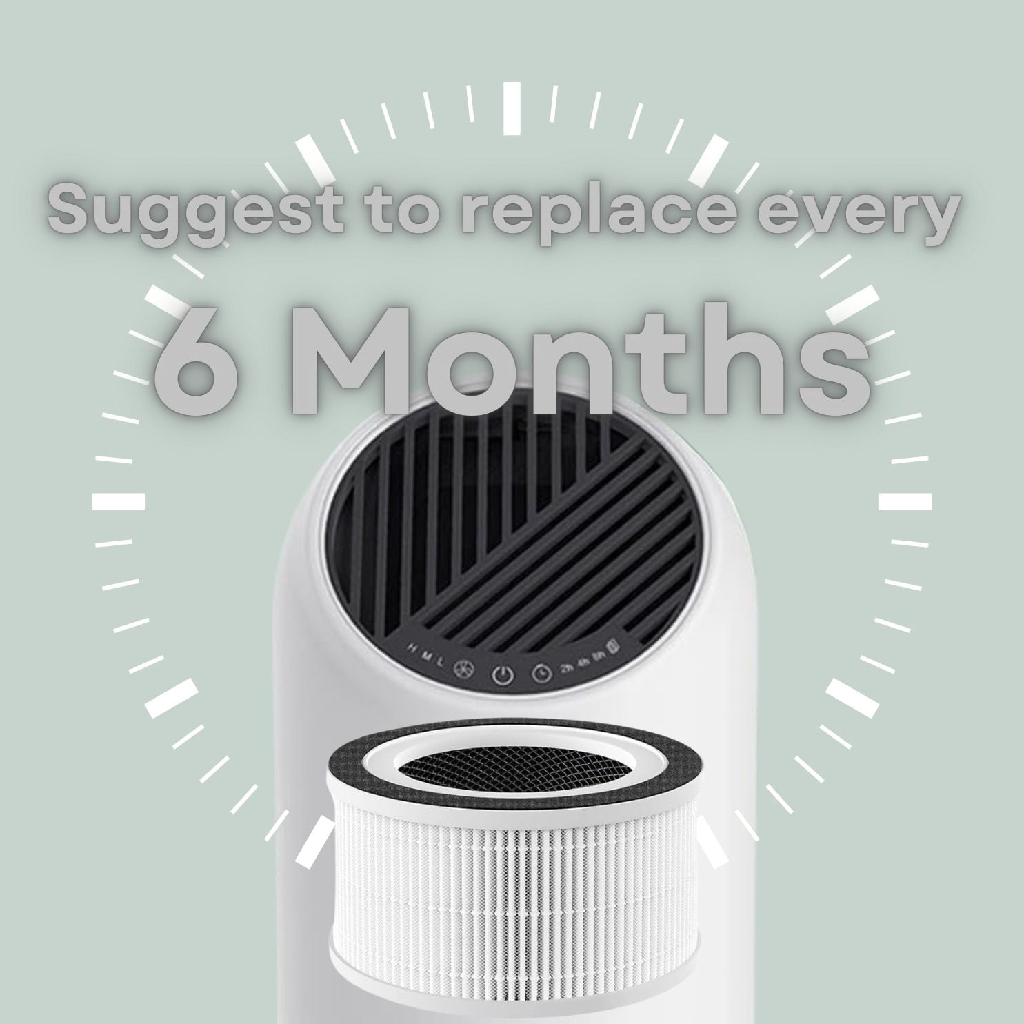 Nispira Allo 3-in-1 True HEPA Filter + Carbon Compatible with MOOKA Allo and Honati Air Purifier, Miroco, Vanaheim and Saki Air Purifier, 3 Filters