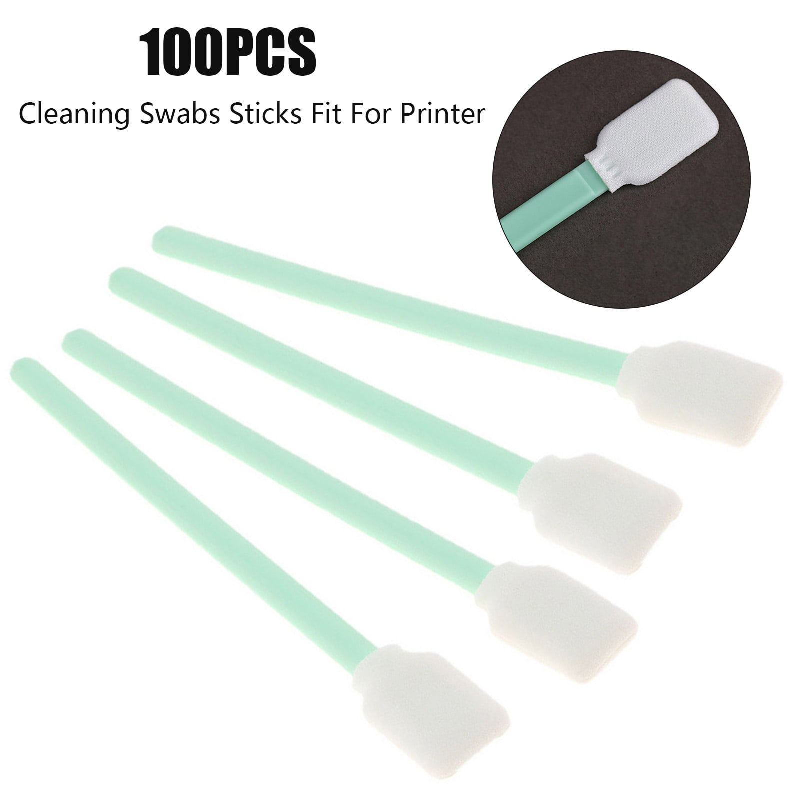 100Pcs Sponge Cleaning Swabs Foam Swabs Sticks Accessories For Printer 