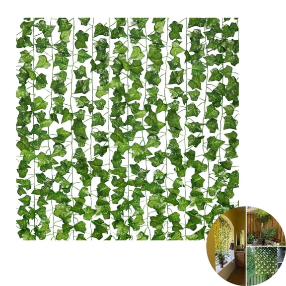 Fake Vines for Room Decor,Artificial Ivy Garland Hanging Plants,Aesthetic Artificial Plant Ivy Leaves Decor Aesthetic for Wall Wedding Party Home Garden Office Patio Outdoor Decoration(12 Pack)