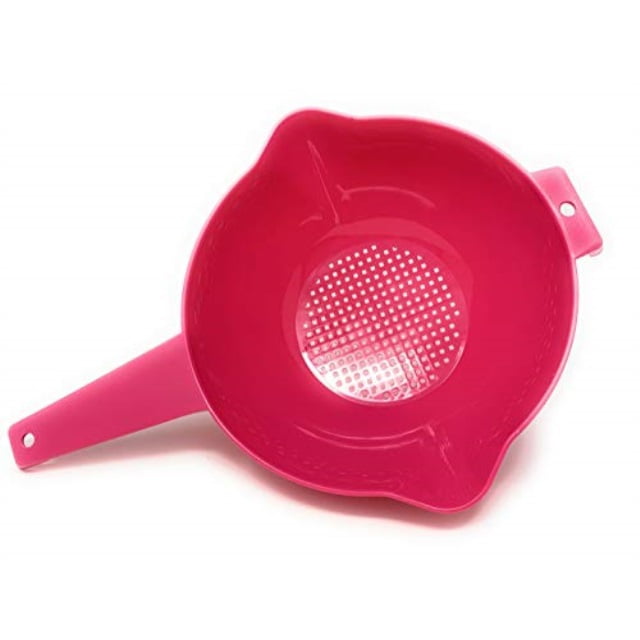 Tupperware 2 Quart Colander Strainer with Handle, Pink