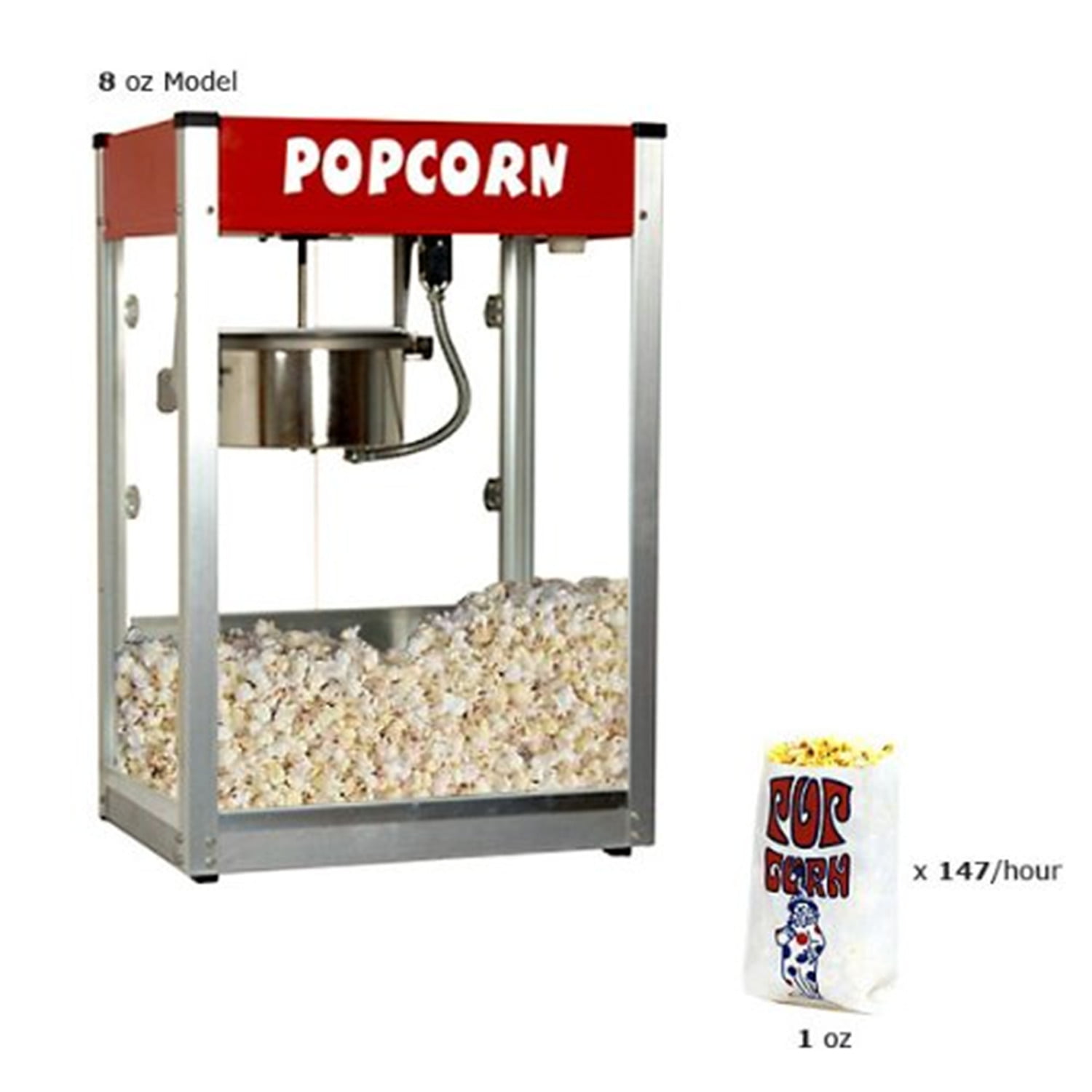 Commercial 8 oz Popcorn Machine Theater Popper Maker Paragon Pro Series PS-8 