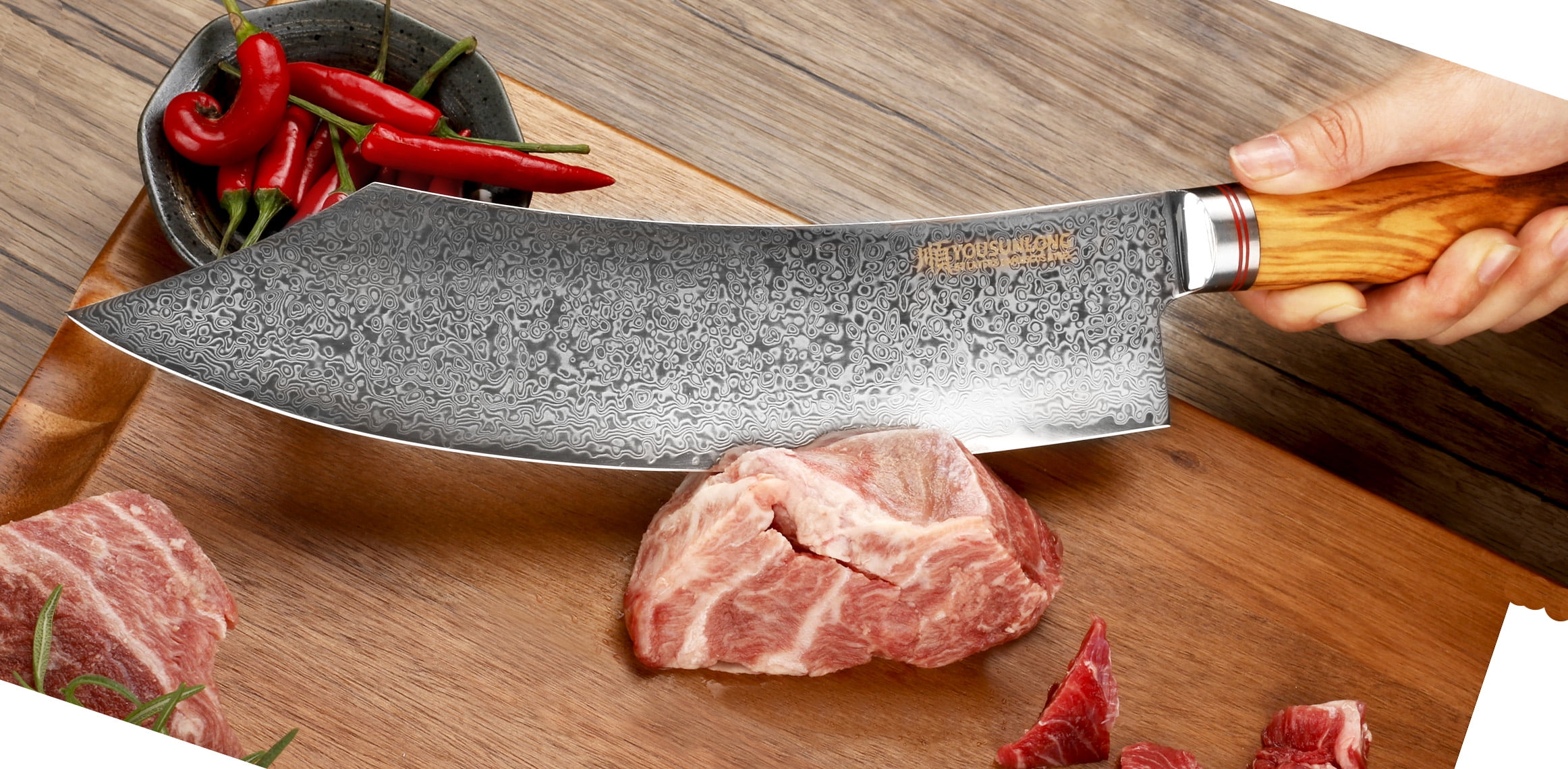 YOUSUNLONG Buther knife 10 Inch - Japanese Damascus Steel kitchen knives