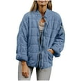 thumbnail image 5 of SwiftWear Women's Causal Lightweight Quilted Puffer Jackets Oversized Warm Zip Up Coat with Pockets​, Navy, 5 of 7