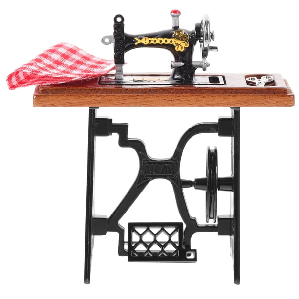 Mini máquina de coser, modelo de casa de muñecas, máquina de coser, micromáquina de coser para paisajismo