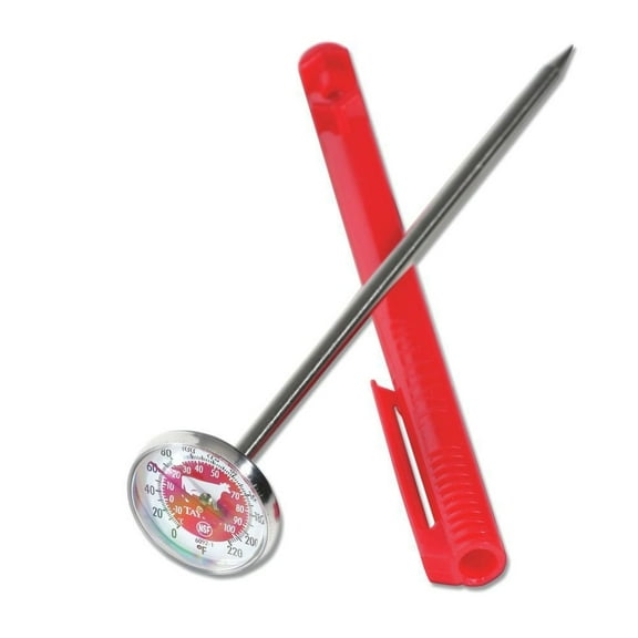 Taylor 6092NRD Cross Contamination Bimetal Raw Meat Thermometer, Red, 1"
