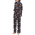 thumbnail image 4 of Womens Pajama Sets Halloween Satin Button Down Full Length Pant 2pc Nightwear Halloween Pajamas for Women Set Black XL, 4 of 5