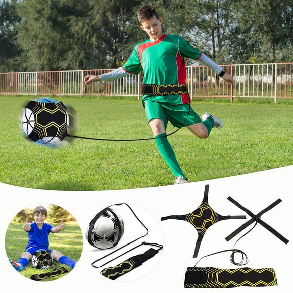 Pro Soccer Training Belt | Adjustable Elastic Ball Control Tether | Individual Skills Practice for Dribbling Passing Shooting | Fits Ball Sizes 3-5 | Stretches 2-12m | for All Players