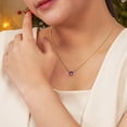 thumbnail image 4 of JeenMata Hermoso Collar con Colgante Solitario con Piedra Natal de Febrero de Corte Redondo de 1 Quilate, Amatista, Chapado en Oro Amarillo de 18 Quilates, Mujer, Adulto, 4 of 6