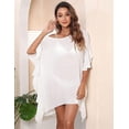 thumbnail image 2 of Kukuzhu Women Bathing Suit Cover Up Frill Beach Blouse Scalloped Dress See Through Bikini Swimsuit, 2 of 7