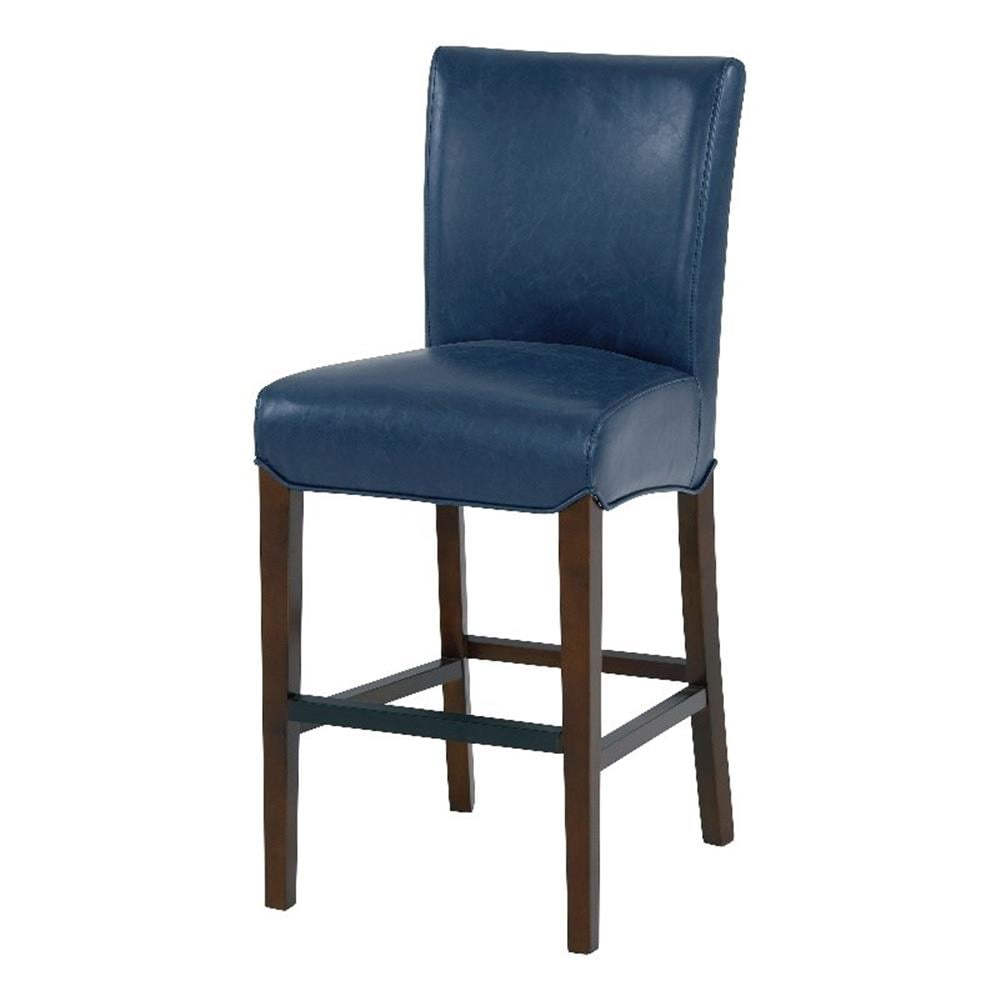 Milton Bonded Leather Counter Stool Wenge Legs, Vintage Blue