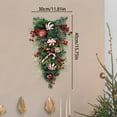 thumbnail image 3 of Christmas Teardrop Swag for Front Door, Floral Teardrop Swags with Bow Ball Ornaments Pine Needles Berries, Artificial Christmas Swags Wreath for Stair Window Wall Mantel, 11.81X15.75inch, 3 of 6