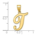 thumbnail image 2 of 14k Solid Yellow Gold Script Letter T Initial Pendant Necklace 24.7mm Long 0.8mm Thick Pendant for Women, 2 of 2