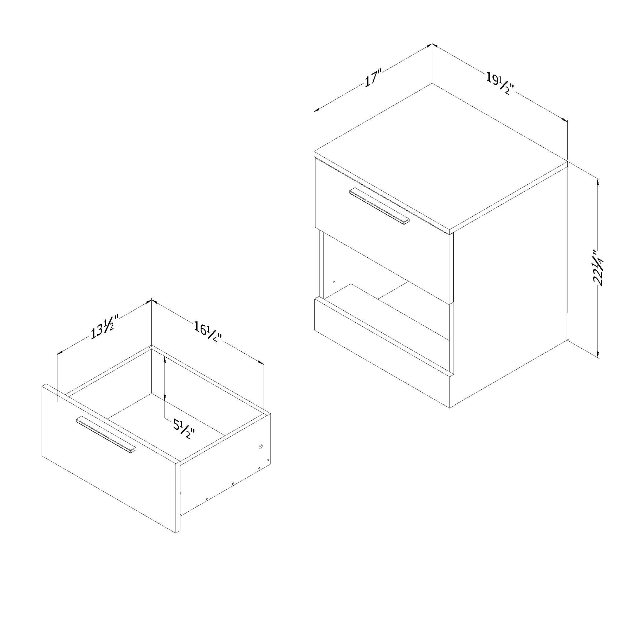 South Shore Step One Essential, Contemporary Nightstand, Beige