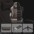 thumbnail image 2 of Dowinx Gaming Chair Office Chair, Vintage Computer Chair Massage PU Leather Gamer Chairs with Footrest Brown, 2 of 7