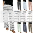 thumbnail image 4 of Dzrciro Pajama Pants for Women, Drawstring High Waist Wide Leg Stripes Pants with Pockets, Soft Daily Lounge Bottoms S-2XL, 4 of 6