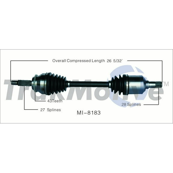 CV Axle Shaft Fits select: 2006-2009 MITSUBISHI ECLIPSE, 2004-2009 MITSUBISHI GALANT