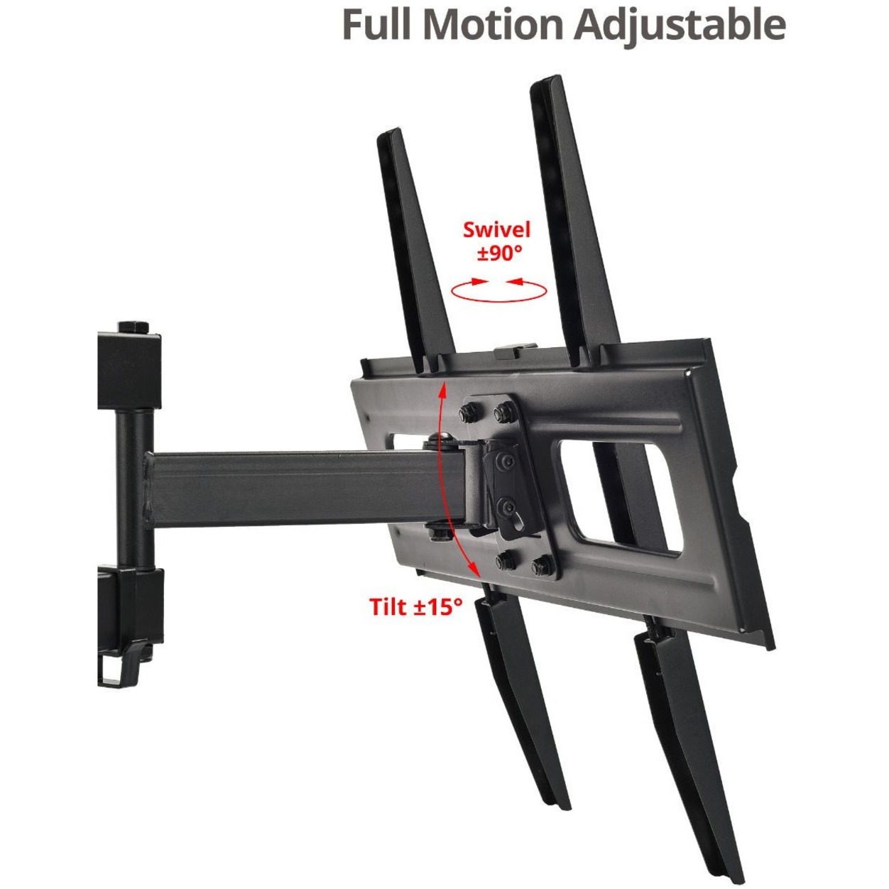 SIIG Full Motion TV Wall Mount 26" to 55", Black - image 2 of 7