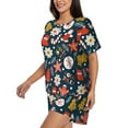 thumbnail image 2 of Wukai Holiday Christmas Cookies Women's Pajama Set,Short-Sleeve Top and Shorts with Elastic Waistband and Pockets for Loungewear, Yoga, and Casual Wear-X-Large, 2 of 8